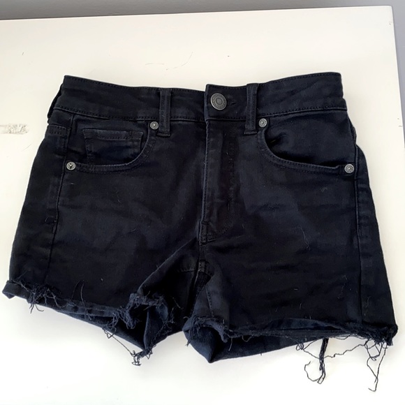 American Eagle Outfitters Pants - American Eagle Black High Rise Jean Shorts 2